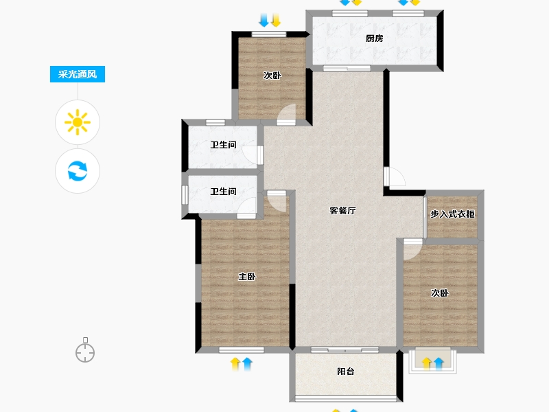 山东省-青岛市-交运山海懿品-123.20-户型库-采光通风