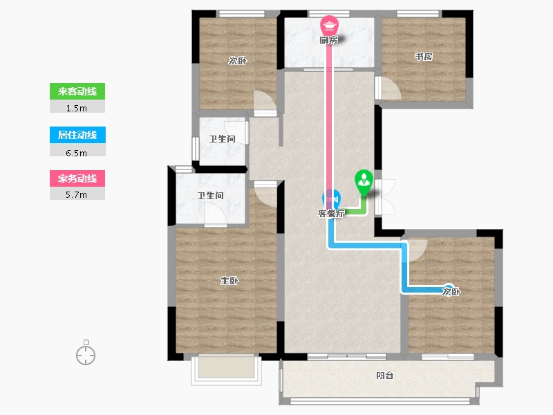 陕西省-榆林市-中梁-115.77-户型库-动静线