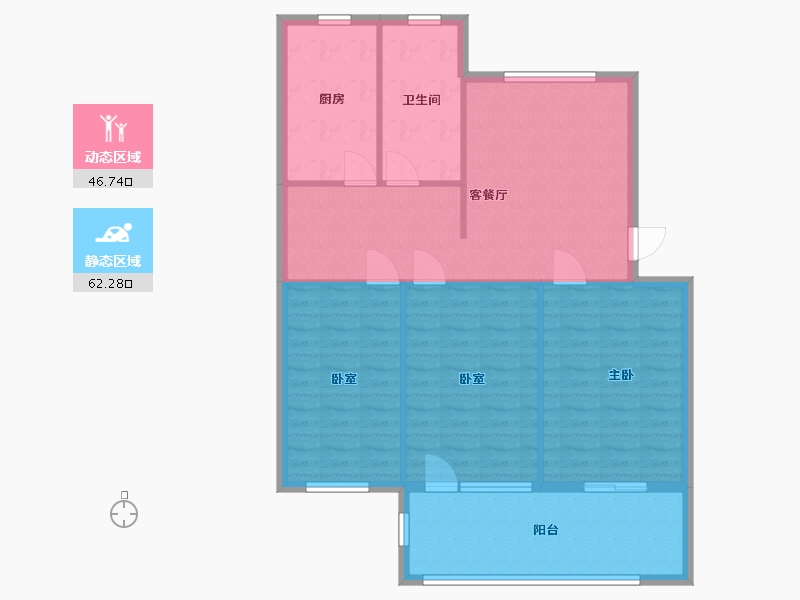 河南省-郑州市-官渡住宅小区-98.60-户型库-动静分区