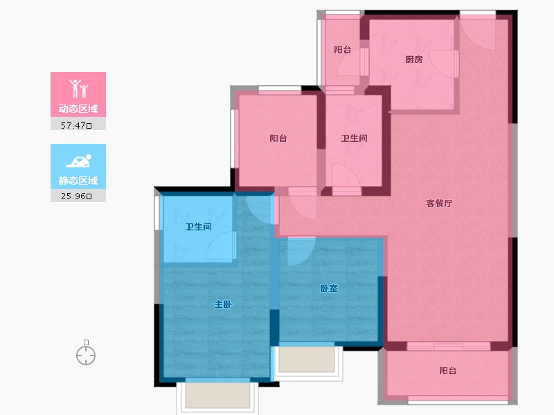 广东省-惠州市-新华联广场-73.25-户型库-动静分区