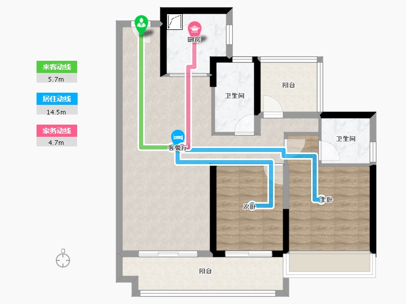 广东省-惠州市-佳兆业樾伴湾花园-82.21-户型库-动静线