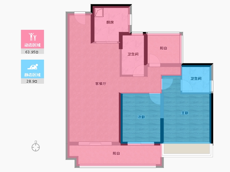 广东省-惠州市-佳兆业樾伴湾花园-82.21-户型库-动静分区