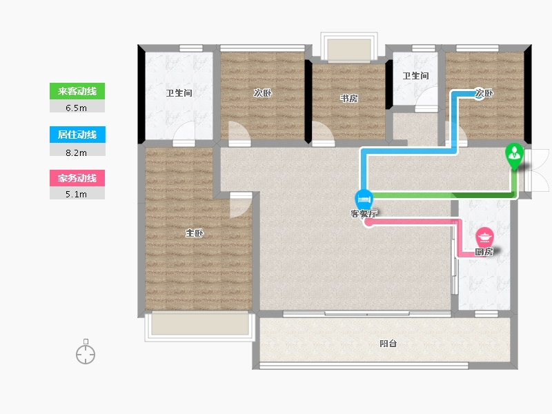 四川省-成都市-天府公园未来城-122.88-户型库-动静线