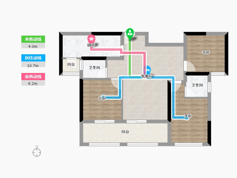 四川省-成都市-天府麓城-75.75-户型库-动静线