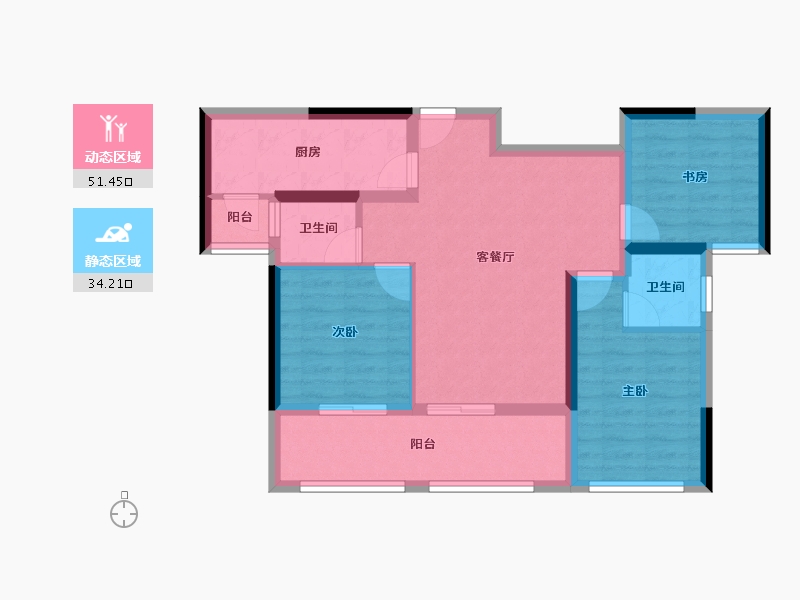 四川省-成都市-天府麓城-75.75-户型库-动静分区