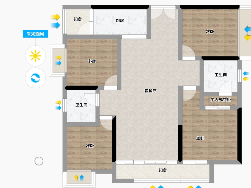 四川省-成都市-川发天府上城-95.38-户型库-采光通风