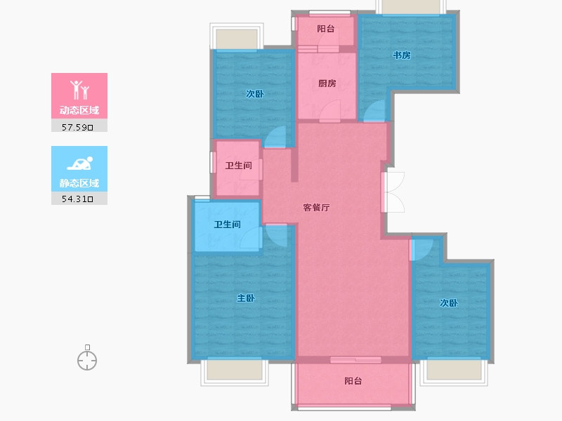 云南省-昆明市-长水航城-99.57-户型库-动静分区