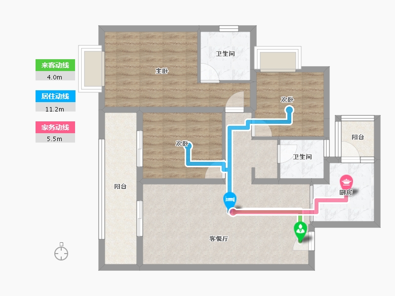 云南省-昆明市-龙湖天璞-85.57-户型库-动静线