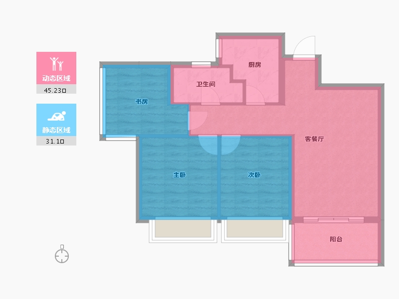 四川省-成都市-格林城市花园二期-68.19-户型库-动静分区