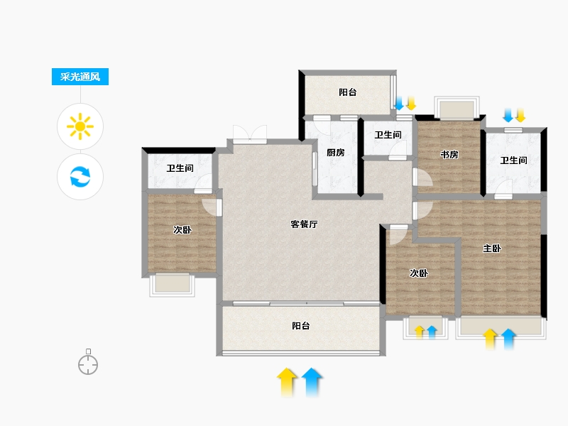 四川省-成都市-麓湖生态城-141.77-户型库-采光通风