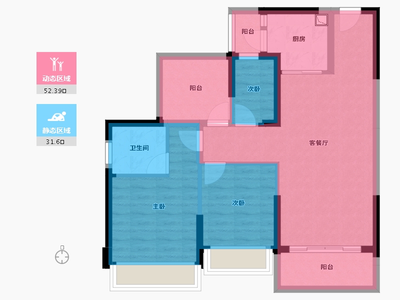 广东省-惠州市-友诚荷悦台-74.22-户型库-动静分区