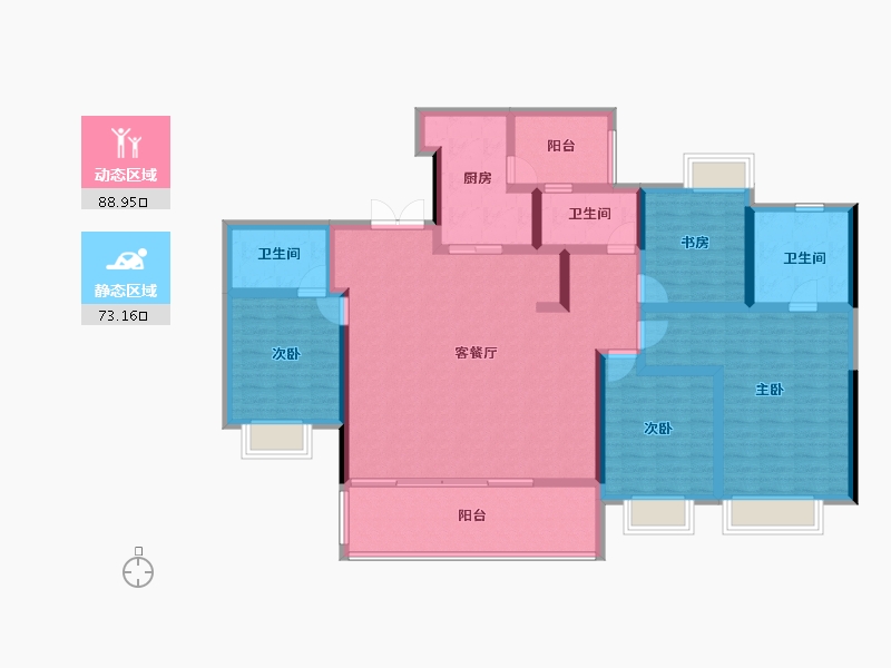 四川省-成都市-麓湖生态城-145.35-户型库-动静分区