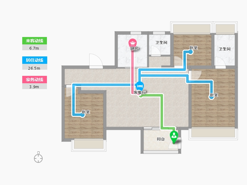 河南省-南阳市-建业青云里-100.65-户型库-动静线