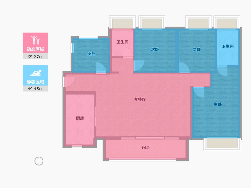 广东省-清远市-保利天汇-101.00-户型库-动静分区