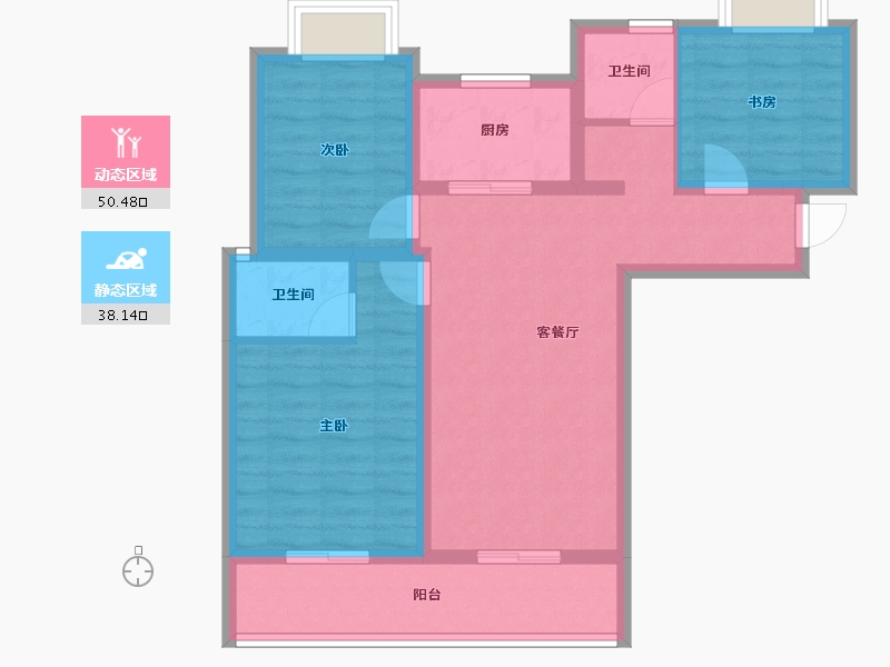 云南省-昆明市-浩创半山云府-78.23-户型库-动静分区