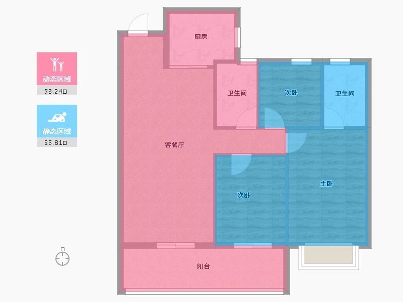 云南省-昆明市-中建金科向山的岛-80.76-户型库-动静分区