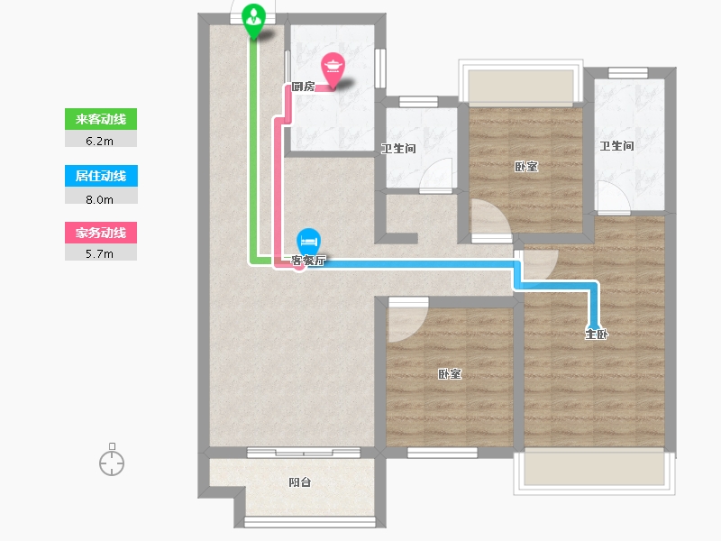 河南省-南阳市-建业青云里-88.00-户型库-动静线