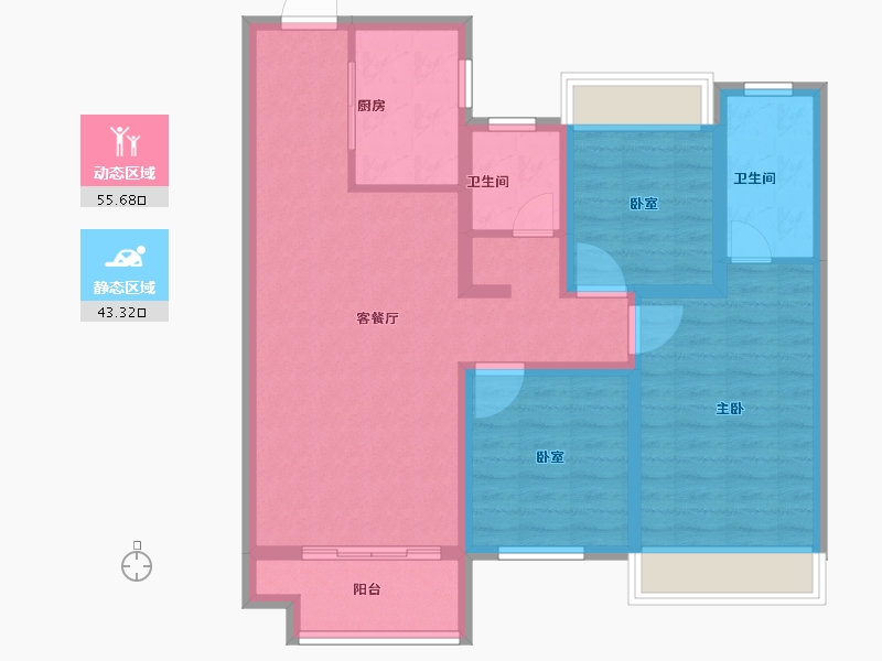 河南省-南阳市-建业青云里-88.00-户型库-动静分区