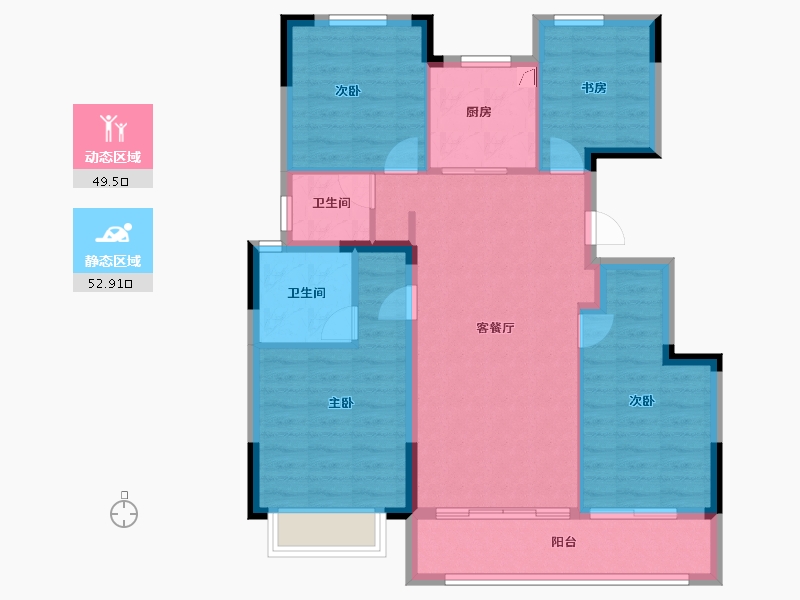 浙江省-金华市-云悦臻境-92.00-户型库-动静分区