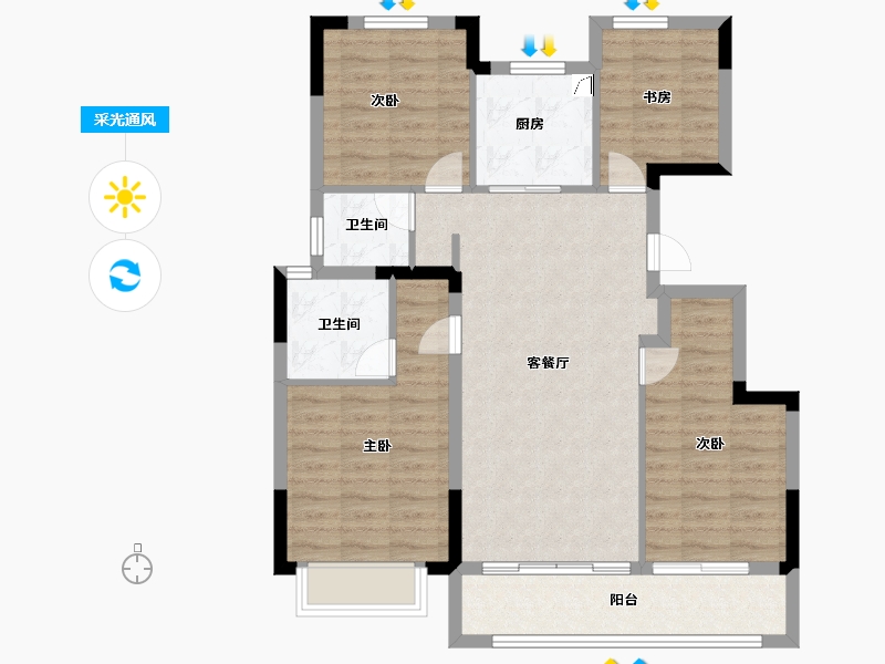 浙江省-金华市-云悦臻境-92.00-户型库-采光通风