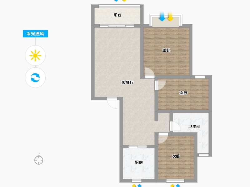 安徽省-宿州市-西苑小区-89.00-户型库-采光通风