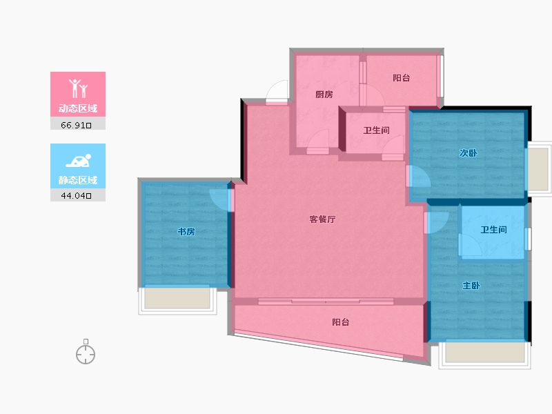 四川省-成都市-麓湖生态城-98.93-户型库-动静分区