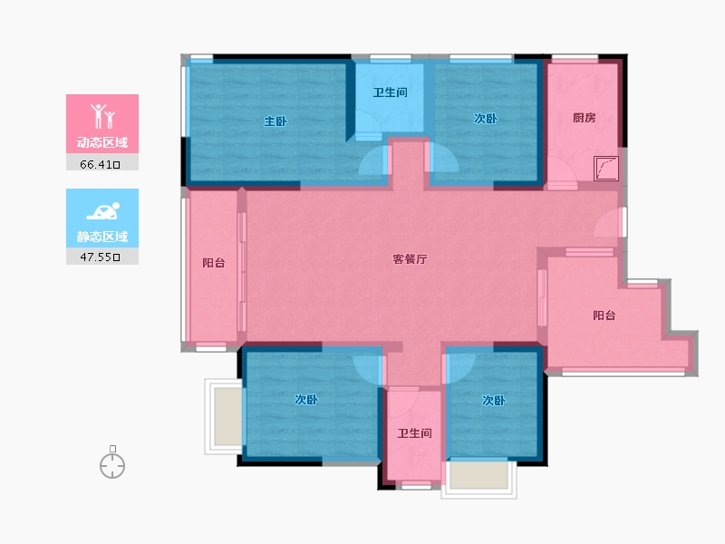 湖南省-娄底市-吉星佳苑-100.00-户型库-动静分区