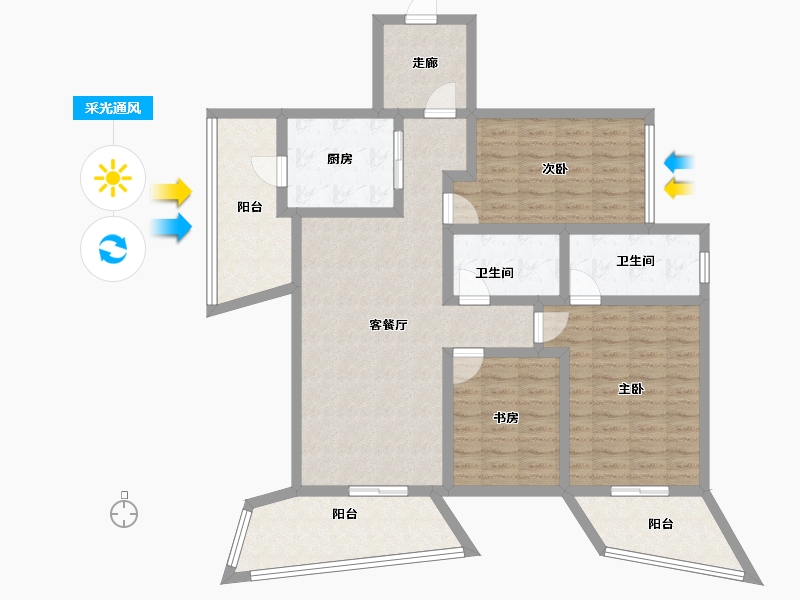 四川省-成都市-麓湖生态城-114.56-户型库-采光通风