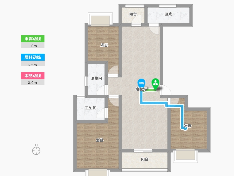 云南省-昆明市-浩创半山云府-85.90-户型库-动静线