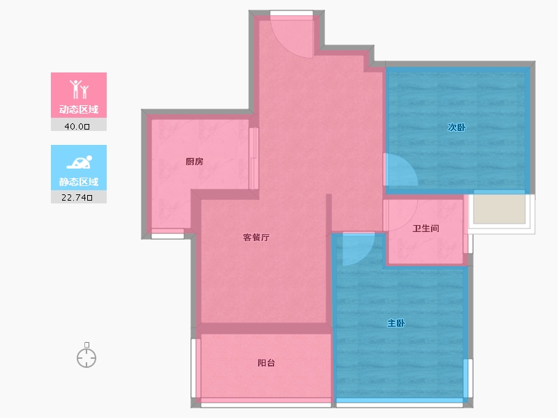 四川省-成都市-格林城市花园二期-55.33-户型库-动静分区