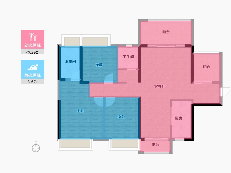 海南省-三亚市-保利碧桂园悦府-102.87-户型库-动静分区