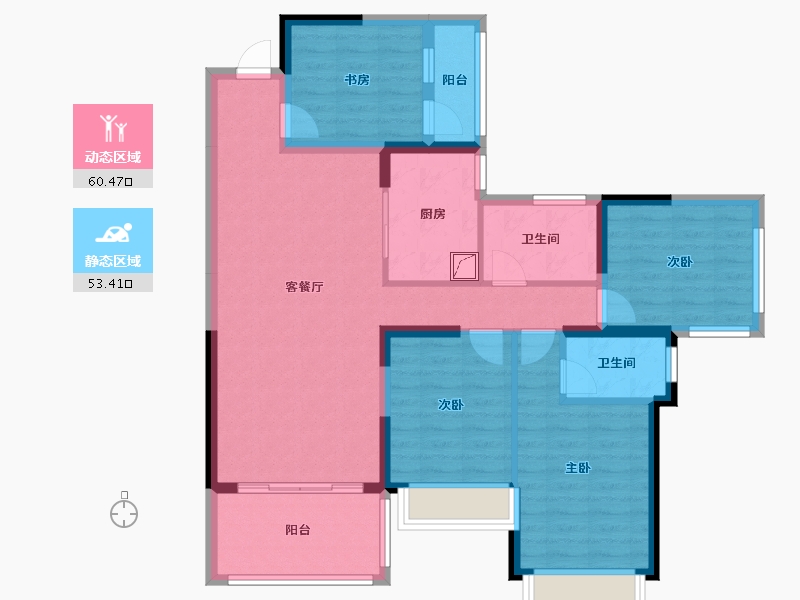 广西壮族自治区-玉林市-幸福里-新城-104.00-户型库-动静分区