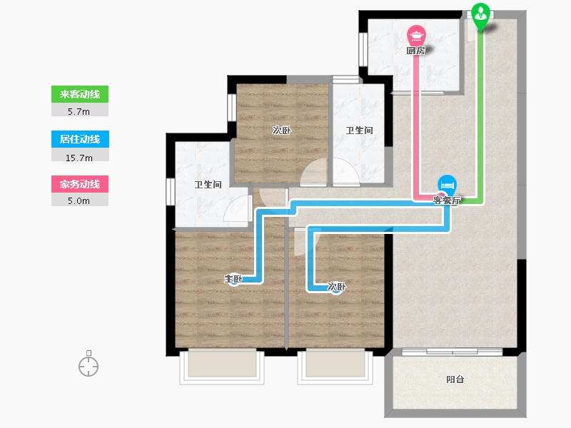 湖南省-长沙市-深业鹭栖府-85.70-户型库-动静线