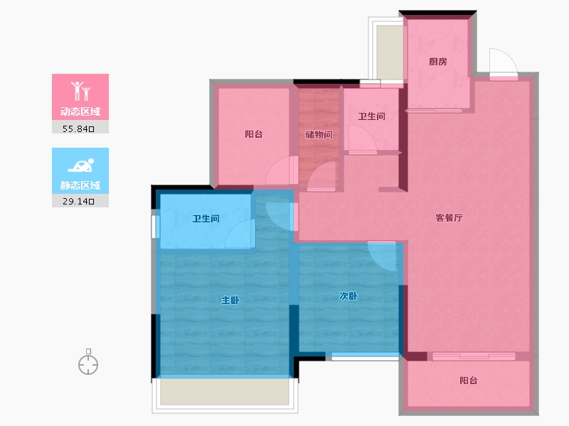 广东省-惠州市-奥园尚雅花园-75.19-户型库-动静分区