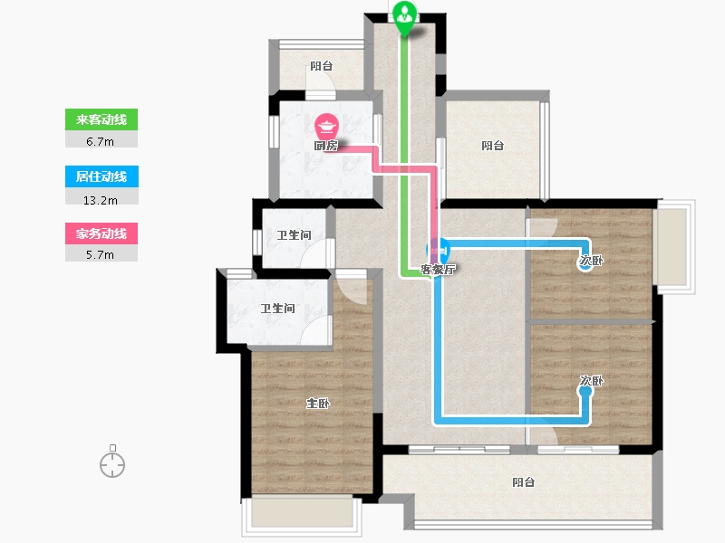 海南省-三亚市-保利碧桂园悦府-97.06-户型库-动静线