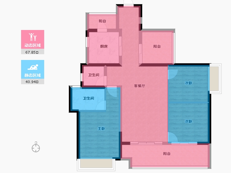 海南省-三亚市-保利碧桂园悦府-97.06-户型库-动静分区