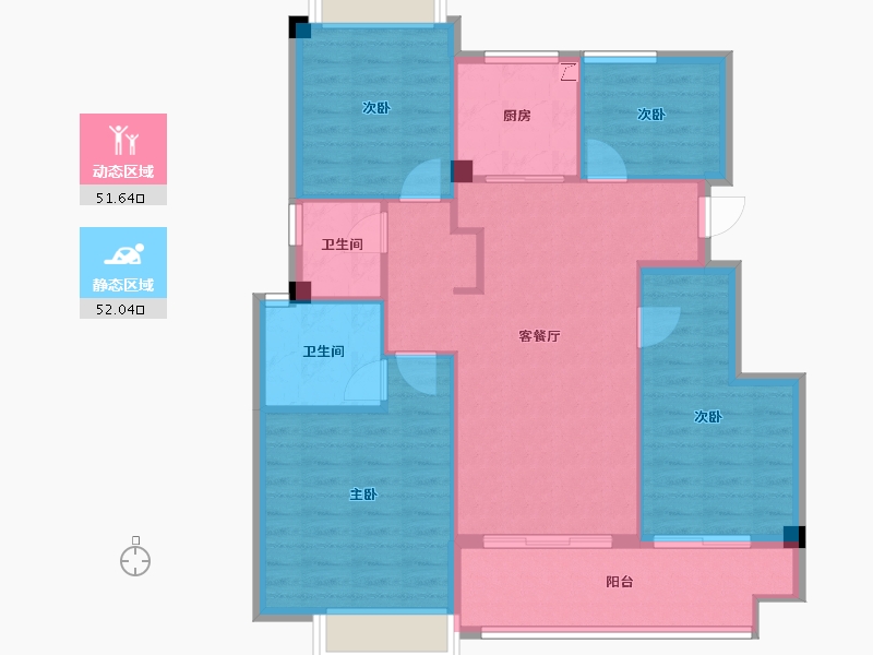 福建省-福州市-三迪雅筑枫丹-94.00-户型库-动静分区