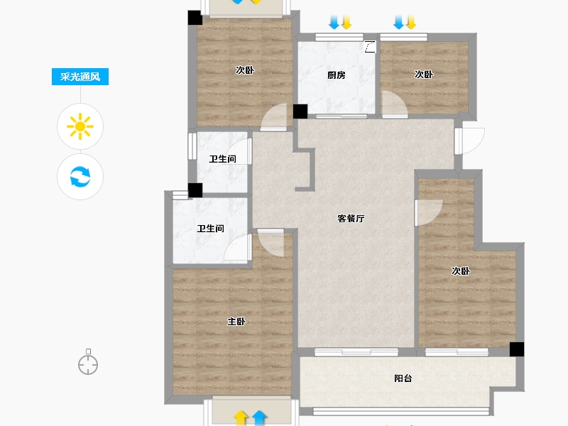 福建省-福州市-三迪雅筑枫丹-94.00-户型库-采光通风