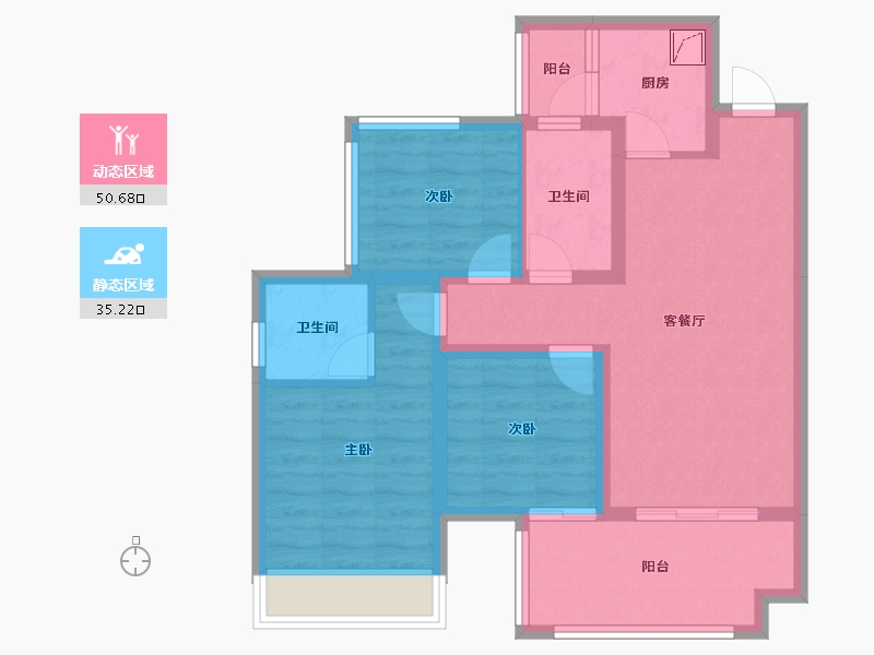 四川省-南充市-明宇凤悦台-84.00-户型库-动静分区