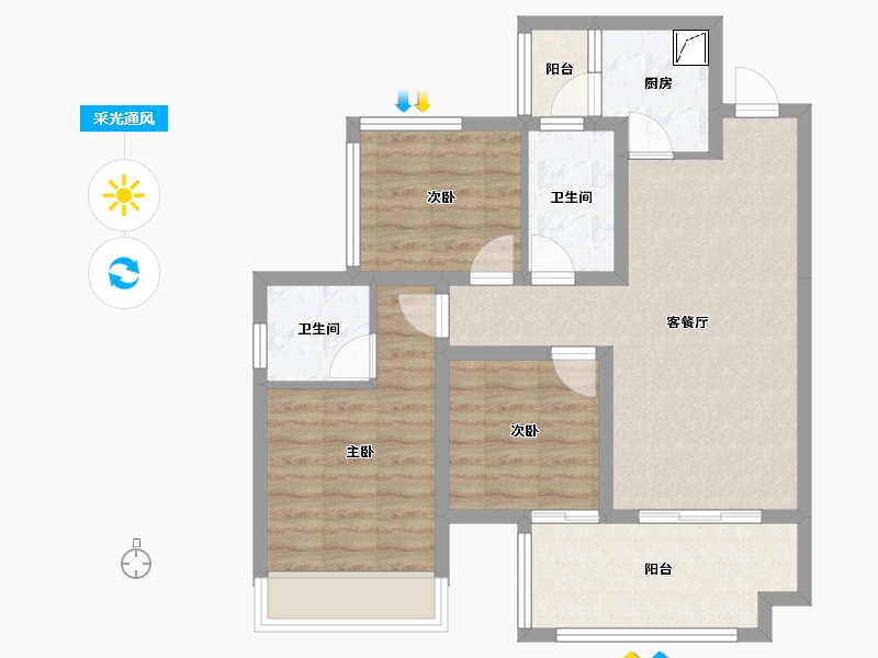 四川省-南充市-明宇凤悦台-84.00-户型库-采光通风