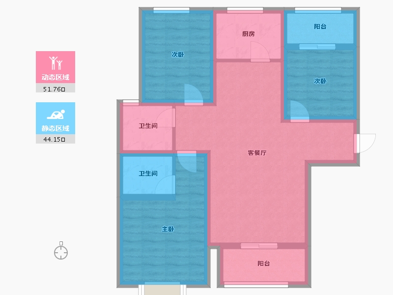 北京-北京市-中恒办公楼-97.10-户型库-动静分区