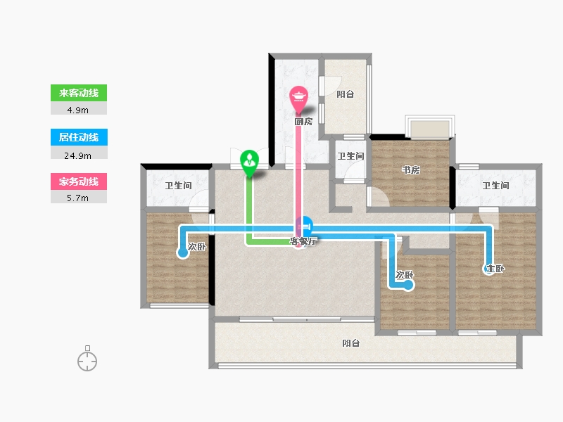 四川省-成都市-麓湖生态城-153.61-户型库-动静线