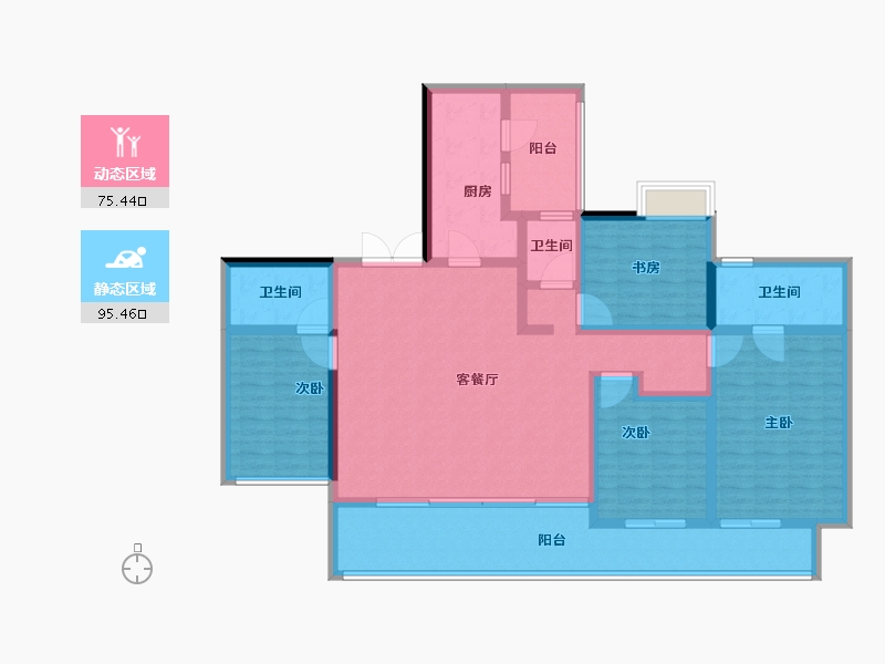 四川省-成都市-麓湖生态城-153.61-户型库-动静分区