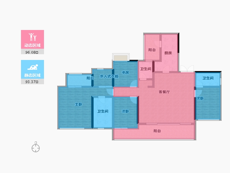 四川省-成都市-麓湖生态城-170.01-户型库-动静分区