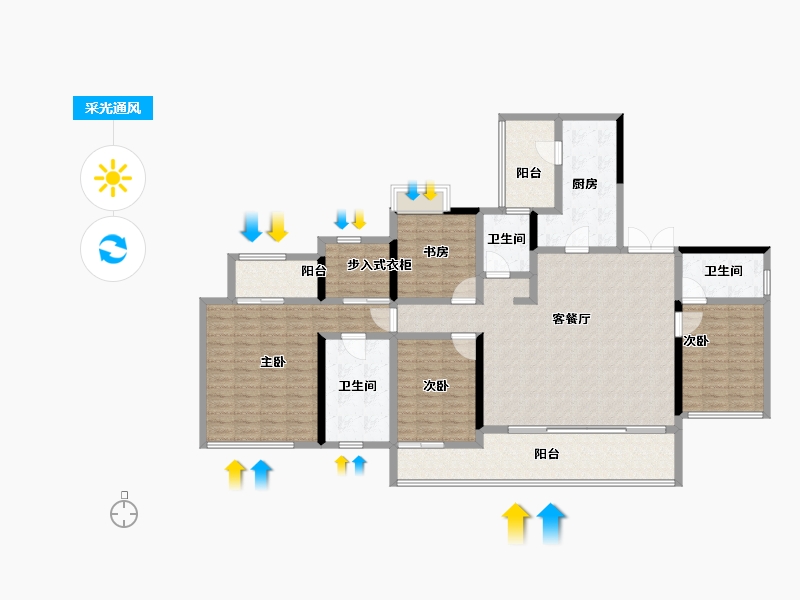 四川省-成都市-麓湖生态城-170.01-户型库-采光通风