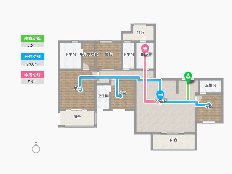 四川省-成都市-麓湖生态城-155.01-户型库-动静线