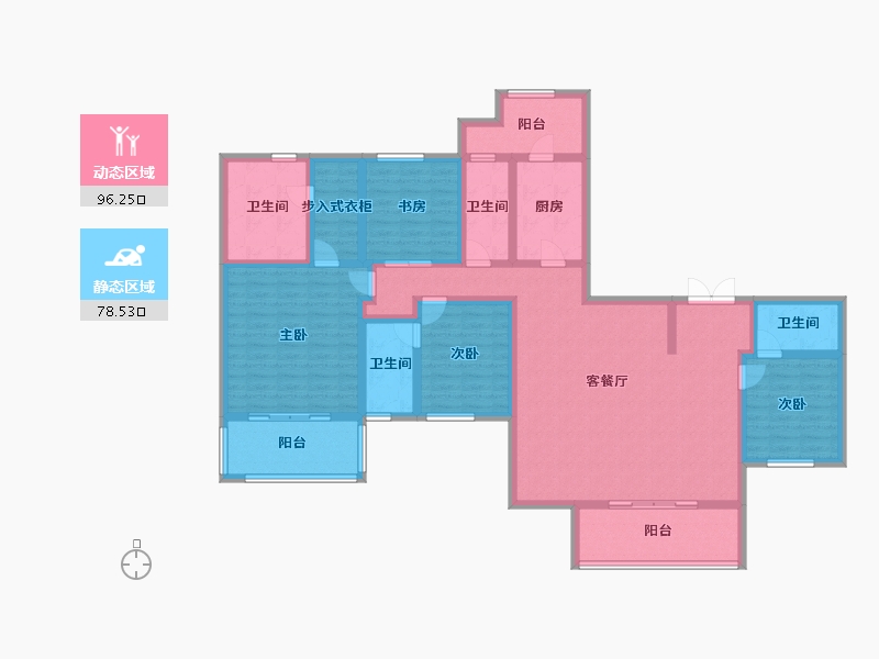 四川省-成都市-麓湖生态城-155.01-户型库-动静分区