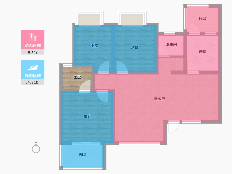 四川省-成都市-汇景新城-78.00-户型库-动静分区