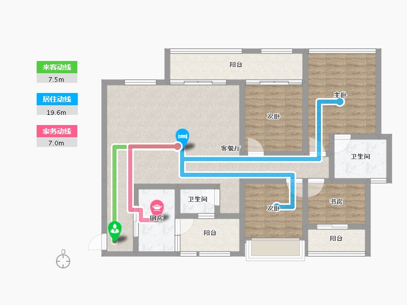 四川省-成都市-唐人街相府花园-105.66-户型库-动静线