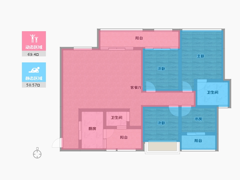 四川省-成都市-唐人街相府花园-105.66-户型库-动静分区